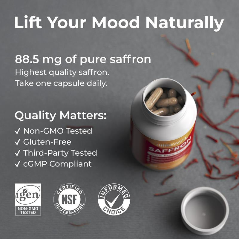 Saffron Vitamin Dietary Supplement Capsules