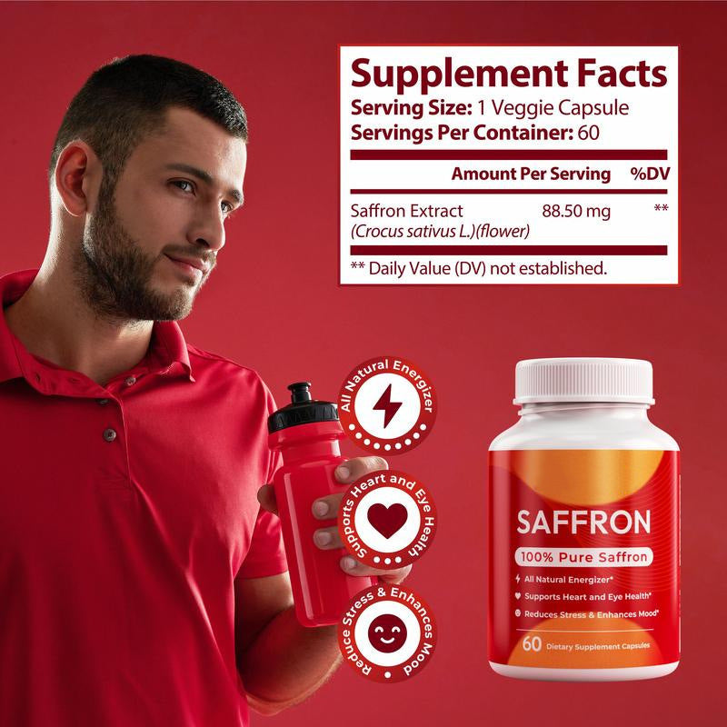 Saffron Vitamin Dietary Supplement Capsules